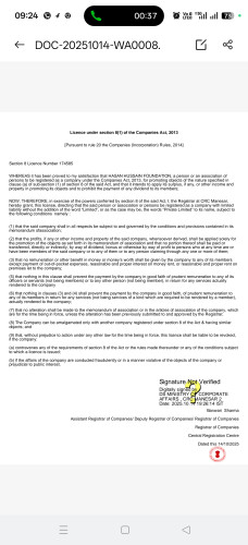 Section 8 company licence